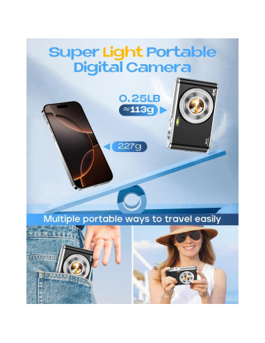 Cámara Digital 4K HICSHON DC306 48MP Autofocus Zoom 16X