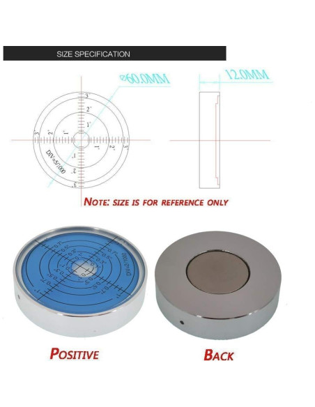 Nivel de Burbuja Horizontal XMLEI 60mm Aluminio Magnético