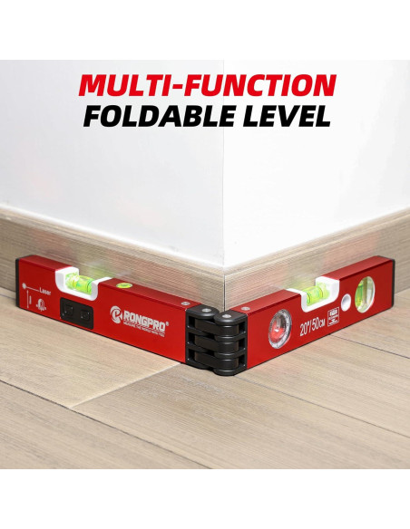 Nivel Magnético Plegable RONGPRO 50.8 cm con Láser 9.14 m