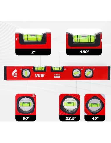 Nivel Torpedo VNW 40.64 cm 5 Burbujas Alta Visibilidad