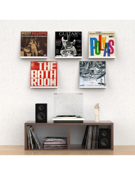 Soporte de Pared ILYXY para Discos de Vinilo - 8 Estantes Flotantes 30 cm