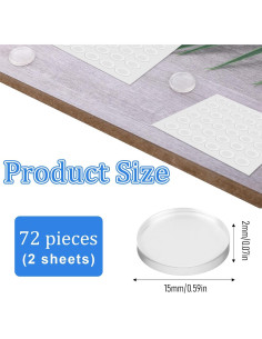 72 Almohadillas Antideslizantes Silicona Transparente 15x2mm 2