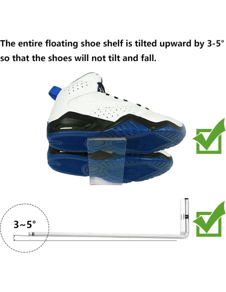Estante Flotante para Zapatos Youeon - 8 Piezas Acrílico 20x7.6 cm