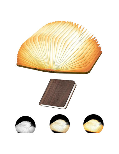 Lámpara de Libro Plegable HaoYDUS 3 Colores Recargable USB