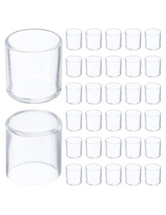 32 Protectores de Suelo Redondos Silicona uxcell 16 mm Transparentes