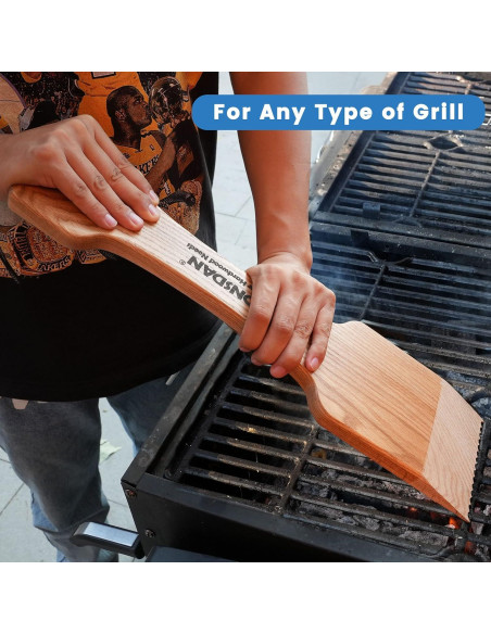 Raspador de Parrilla de Madera CONSDAN 52x13 cm Roble Sólido