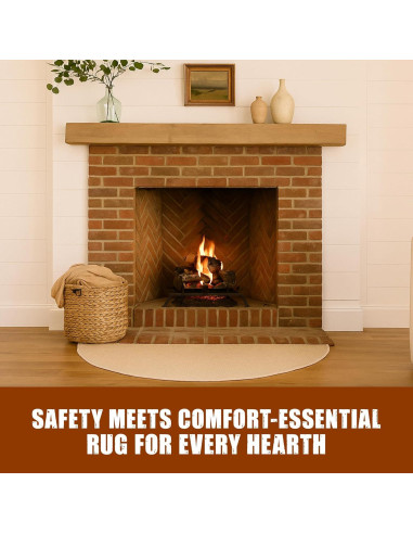 Alfombra Semicircular a Prueba de Fuego Woodeze 0.91x1.83m