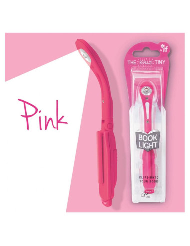 Luz de Libro LED IF Rosa - Compacta y Plegable
