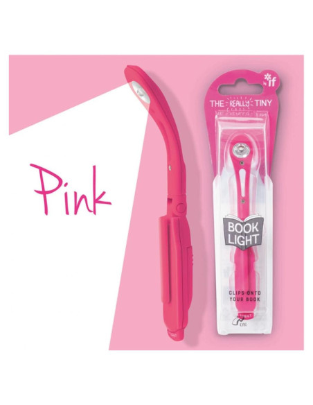 Luz de Libro LED IF Rosa - Compacta y Plegable