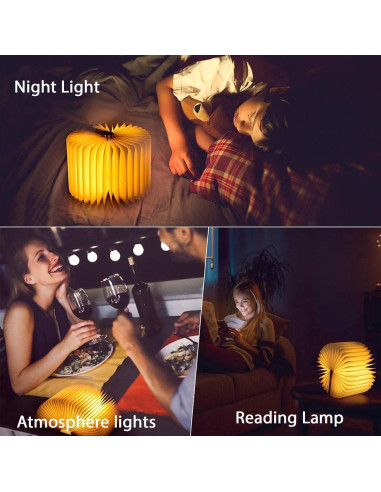 Lámpara de Libro Plegable HaoYDUS 3 Colores Recargable USB