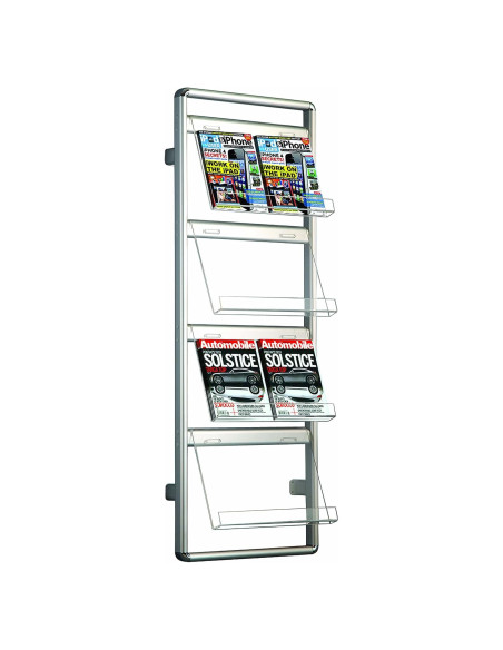 Soporte de Folletos M&T Displays Acrílico Transparente 4 Niveles