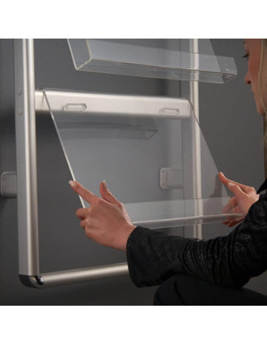 Soporte de Folletos M&T Displays Acrílico Transparente 4 Niveles