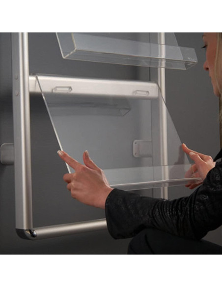 Soporte de Folletos M&T Displays Acrílico Transparente 4 Niveles