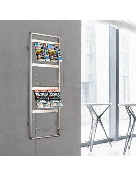 Soporte de Folletos M&T Displays Acrílico Transparente 4 Niveles