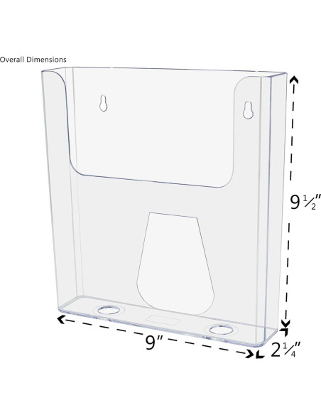 Soporte de Literatura Acrílico Transparente 4 Unidades 21.6x22.9 cm