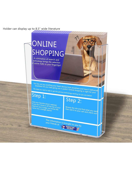 Soporte de Literatura Acrílico Transparente 4 Unidades 21.6x22.9 cm