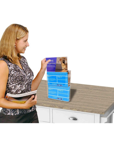 Soporte de Literatura Acrílico Transparente 4 Unidades 21.6x22.9 cm