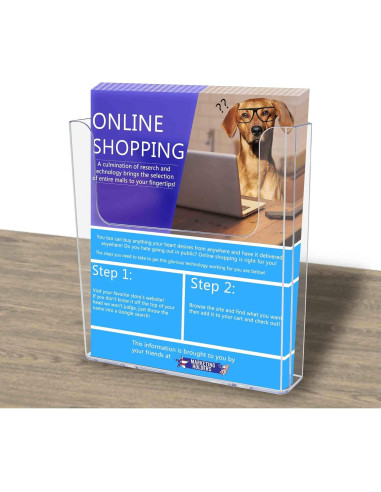 Soporte de Literatura Acrílico Transparente 4 Unidades 21.6x22.9 cm