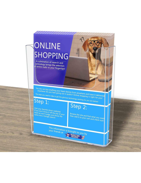 Soporte de Literatura Acrílico Transparente 4 Unidades 21.6x22.9 cm