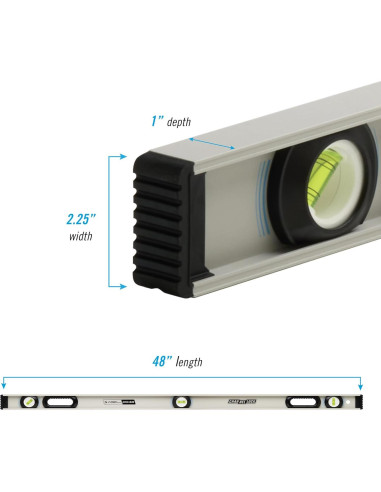 Nivel I-Beam 48" Channellock Aluminio Grado Profesional