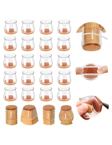 20 Protectores de Suelo para Patas de Sillas SUNZOS Antideslizantes