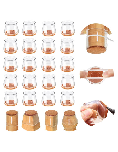 20 Protectores de Suelo para Patas de Sillas SUNZOS Antideslizantes