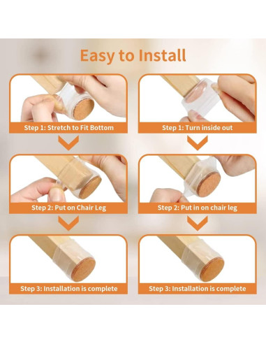 20 Protectores de Suelo para Patas de Sillas SUNZOS Antideslizantes