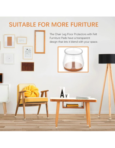20 Protectores de Suelo para Patas de Sillas SUNZOS Antideslizantes