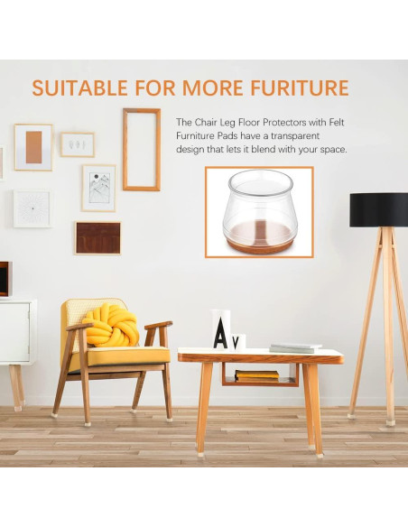 20 Protectores de Suelo para Patas de Sillas SUNZOS Antideslizantes