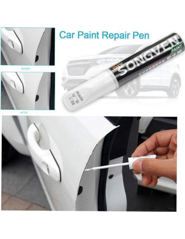 Bolígrafo Reparador de Rayones de Coche SONGVEN Blanco 12ml