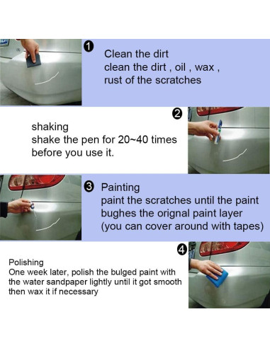 Bolígrafo Reparador de Rayones de Coche SONGVEN Blanco 12ml