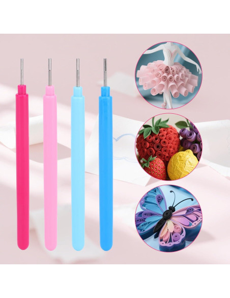 4 Herramientas de Quilling BOXOB para Flores de Papel DIY