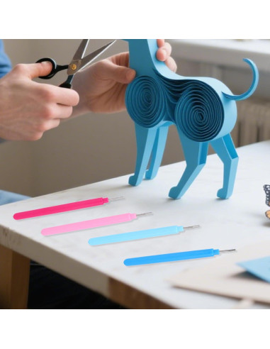 4 Herramientas de Quilling BOXOB para Flores de Papel DIY