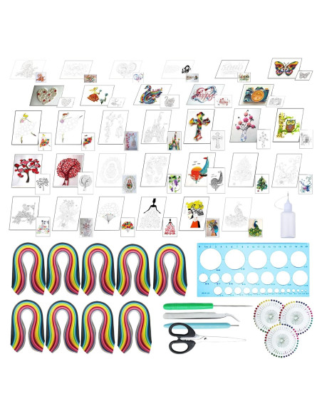 Kit de Quilling Woohome 48 Piezas con Plantillas y Herramientas