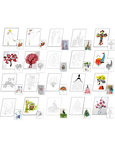 Kit de Quilling Woohome 48 Piezas con Plantillas y Herramientas