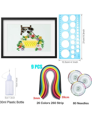 Kit de Quilling Woohome 48 Piezas con Plantillas y Herramientas