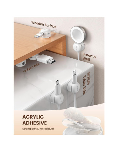 6 Pack Organizador de Cables Lamicall con Clips Giratorios