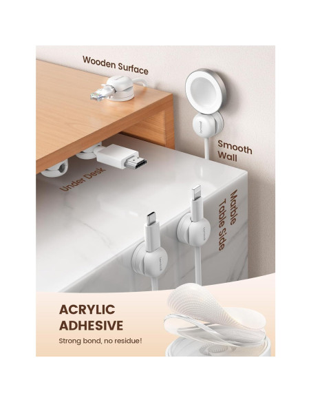 6 Pack Organizador de Cables Lamicall con Clips Giratorios