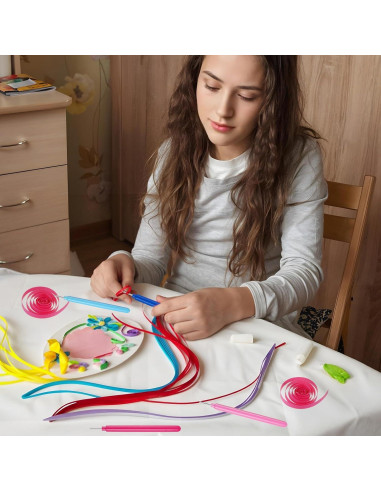 Juego de Herramientas de Quilling Tweruna 12 Piezas con Papel