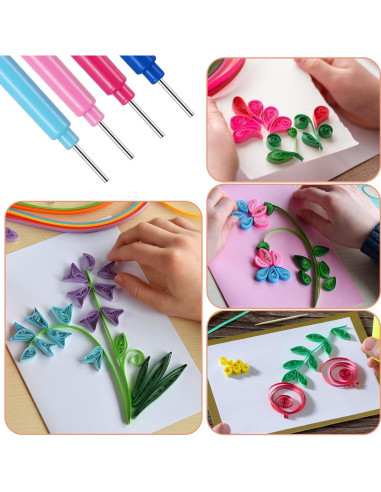 Juego de Herramientas de Quilling Tweruna 12 Piezas con Papel