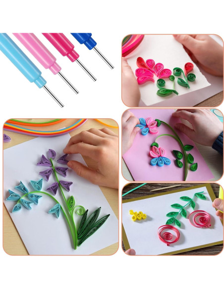 Juego de Herramientas de Quilling Tweruna 12 Piezas con Papel