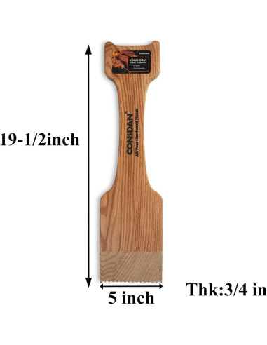Raspador de Parrilla de Madera CONSDAN 52x13 cm Roble Sólido