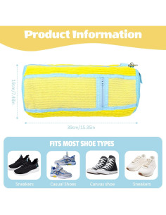 Bolsa de Lavado de Zapatos FNKJGS Amarilla 2 Pcs Reutilizable 2
