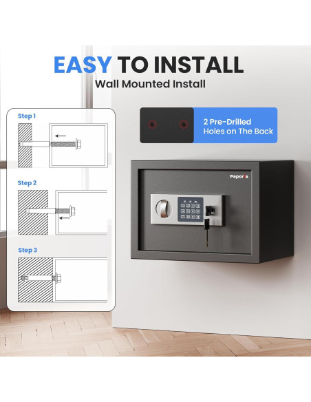 Caja Fuerte Digital Paporia 0.66 Pies Cúbicos con Estante