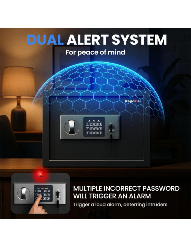 Caja Fuerte Digital Paporia 0.66 Pies Cúbicos con Estante