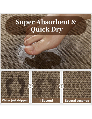 Alfombra de Baño MontVoo 43x61cm Antideslizante Caqui