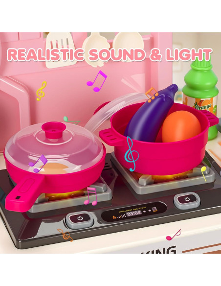 Juego de Cocina Interactivo TooyBing para Niños Rosa