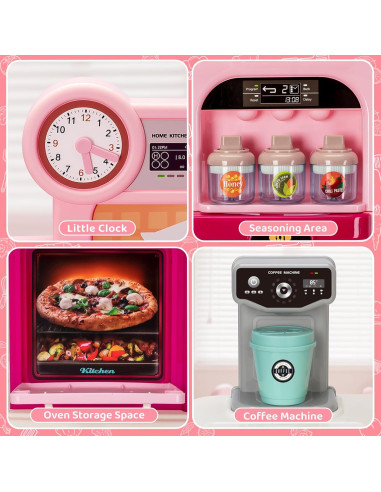 Juego de Cocina Interactivo TooyBing para Niños Rosa