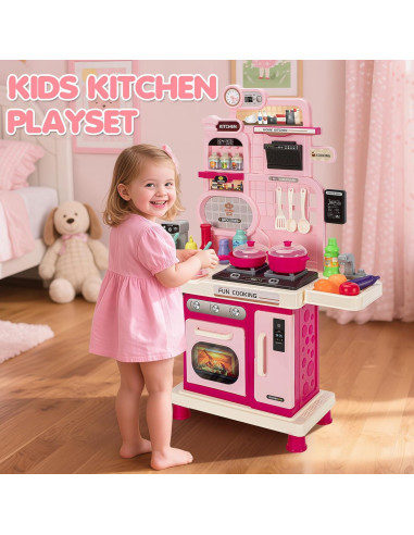 Juego de Cocina Interactivo TooyBing para Niños Rosa