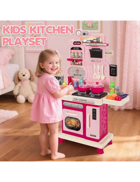 Juego de Cocina Interactivo TooyBing para Niños Rosa